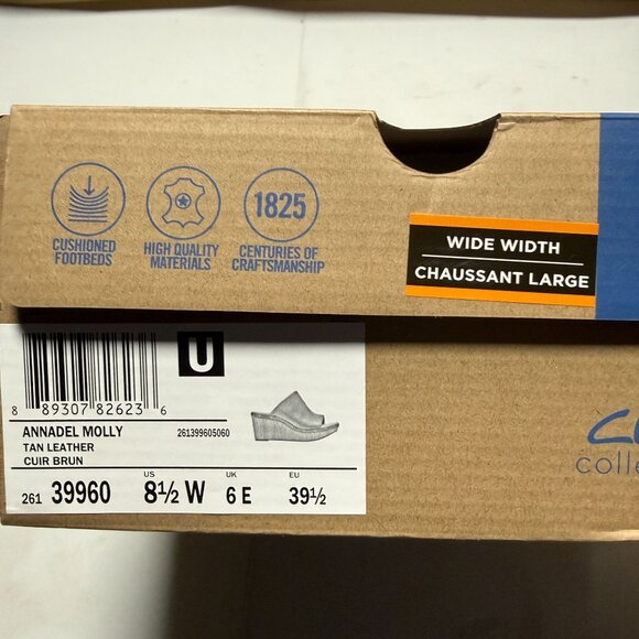 Clarks Women's Annadel Molly Tan Leather Women's Wedge Shoes Size 8.5 NEW - Picture 6 of 7